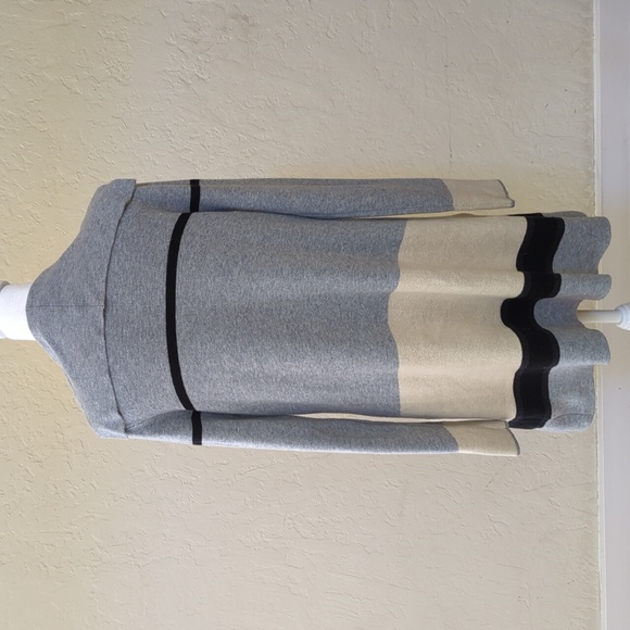 I. N. Studio Gray Colorblock Open Front Cardigan with Sailor Collar Size Medium - Picture 5 of 7